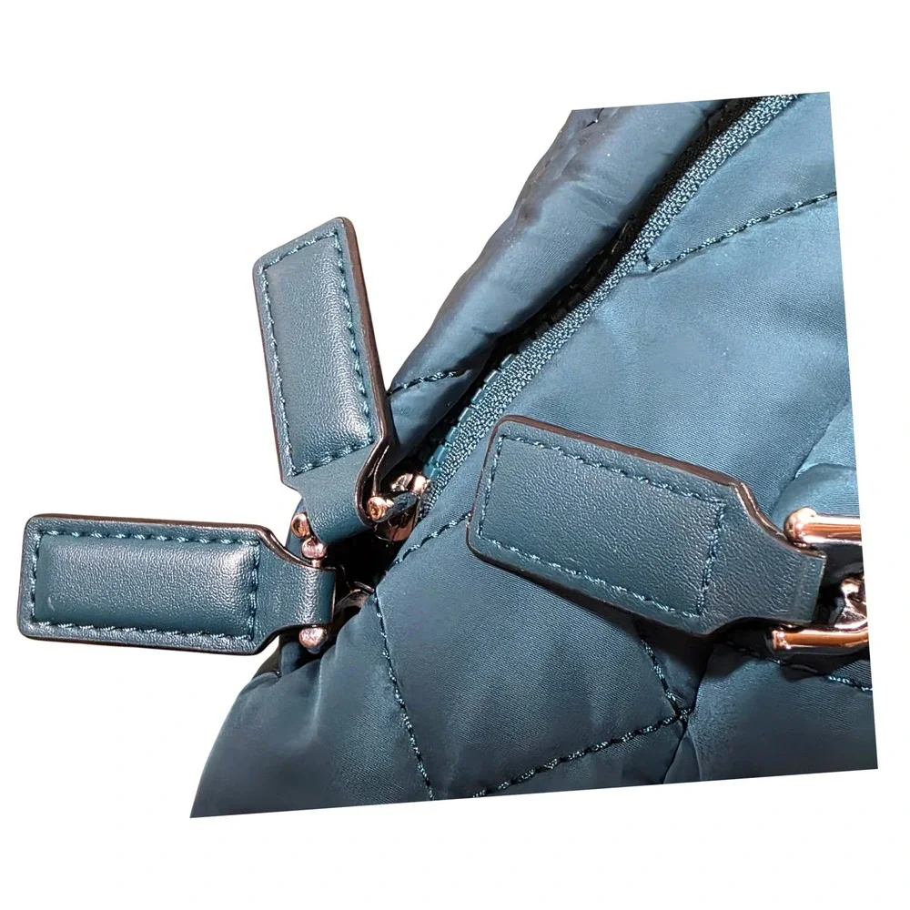 Marc‎ Jacobs Crosby Quilted Nylon Backpack Teal Green Zip Pocket Adjustable